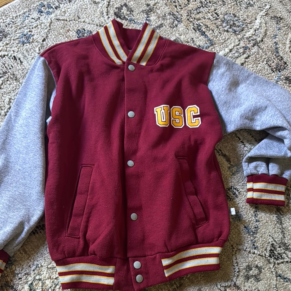 USC Varsity Jacket with Gray Sleeves